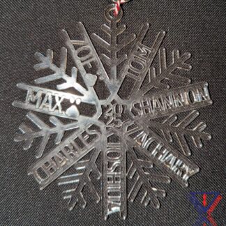 Clear Acrylic Custom Snowflake Ornament – Personalized Family Keepsake